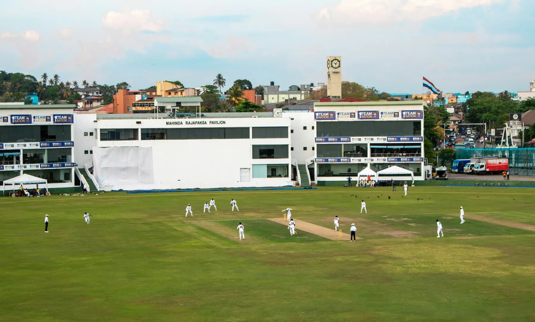 A cricket match at Galle International Stadium