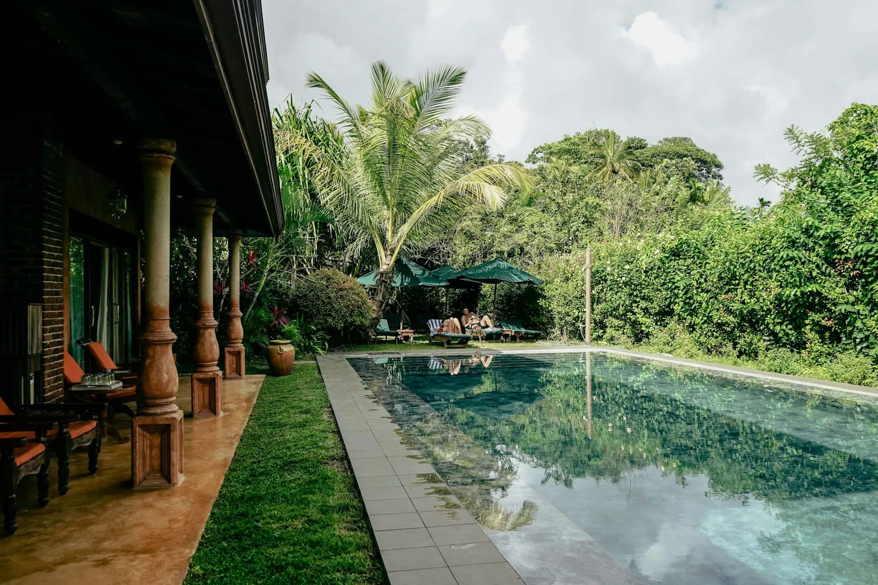 A garden pool at a boutique stay in Mirissa